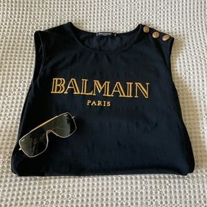 Balmain top with gold buttons